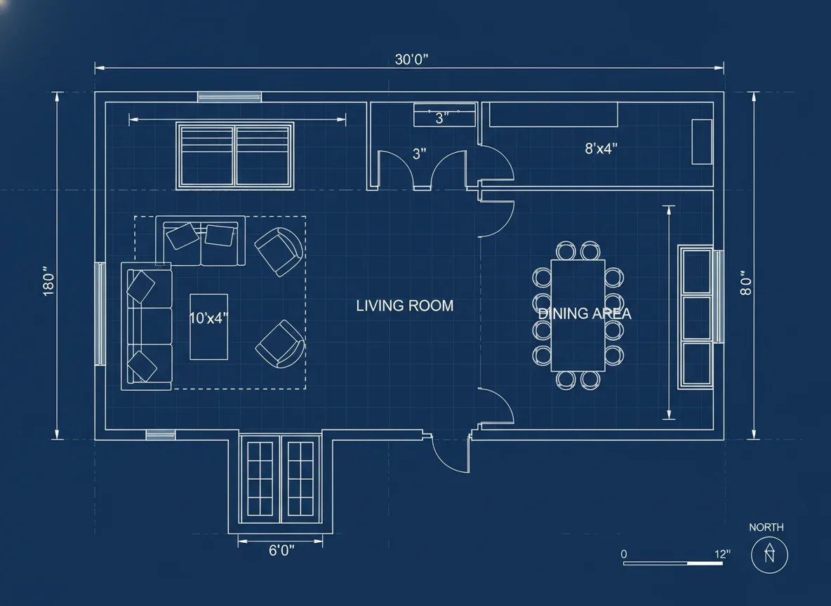 Technical floor plan layout