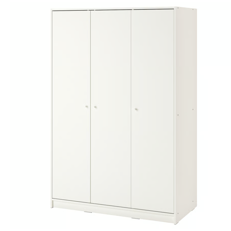 Minimalist Three-Door White Wardrobe