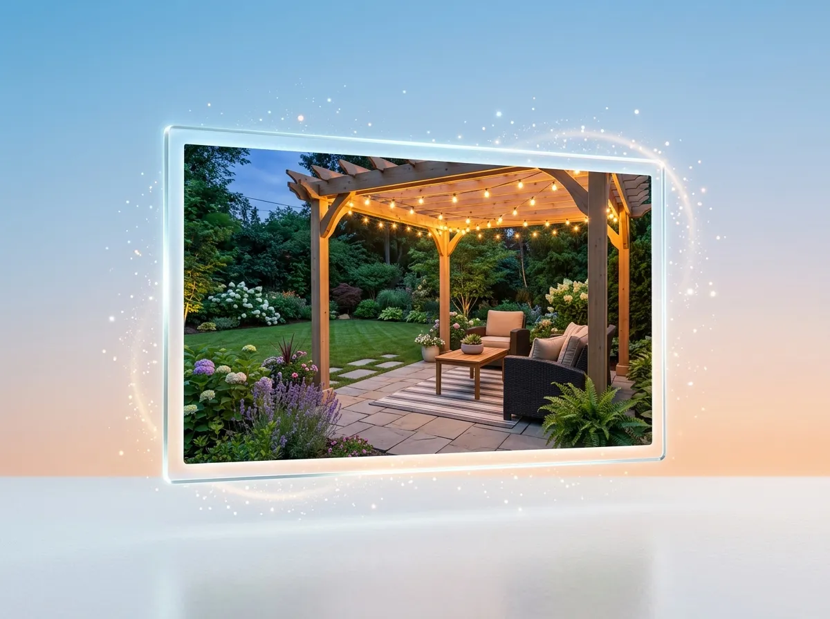 Free AI backyard design interface showing easy signup and instant design generation