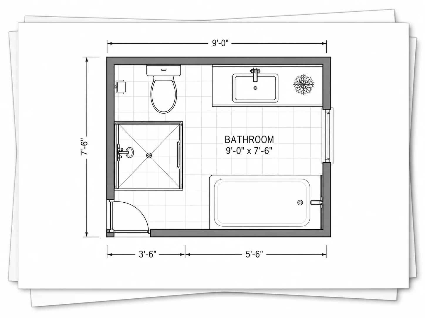 Opzioni di esportazione della planimetria del bagno in formati PNG, PDF e DXF