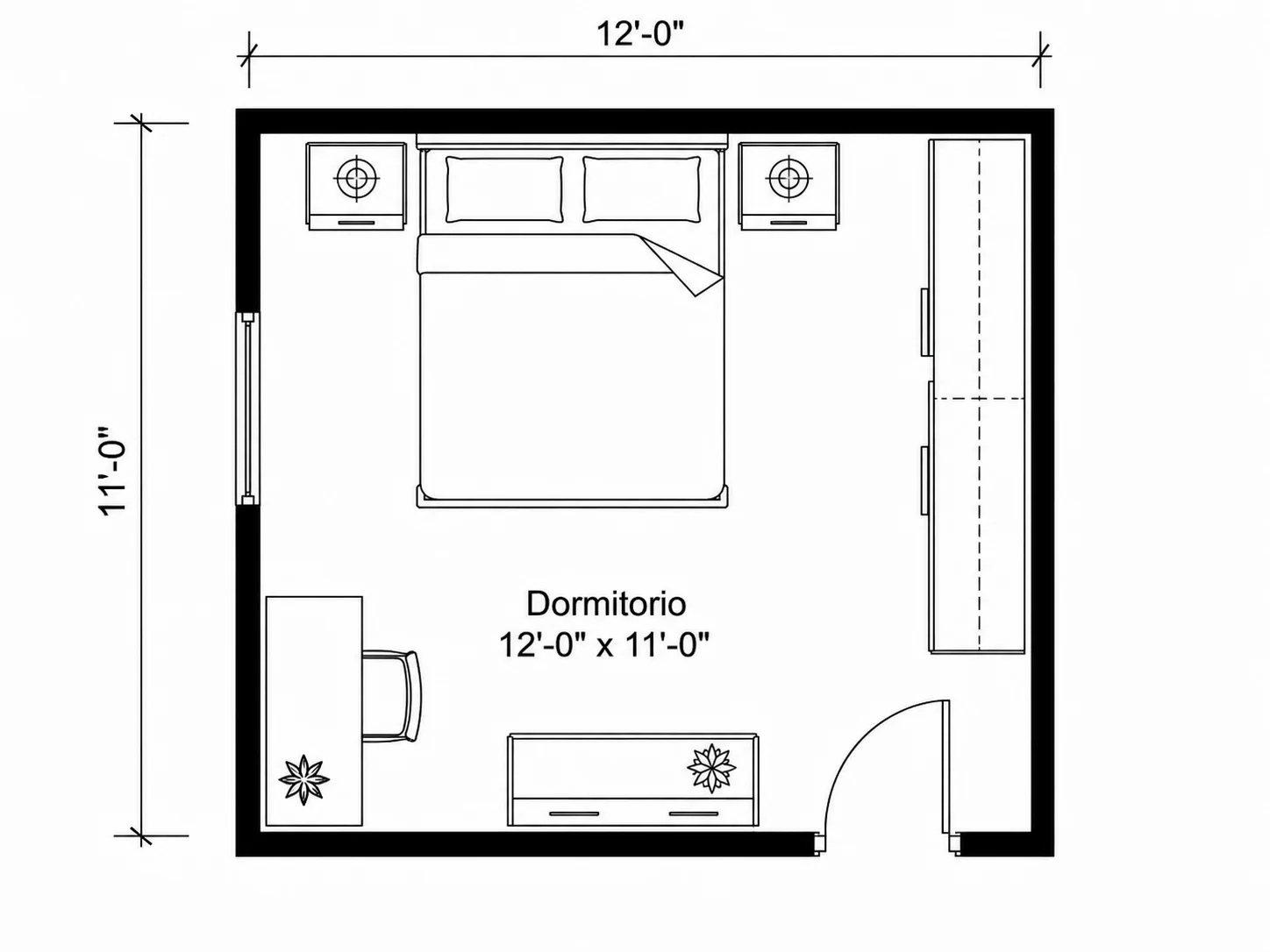 Biblioteca de símbolos de muebles del planificador de dormitorios