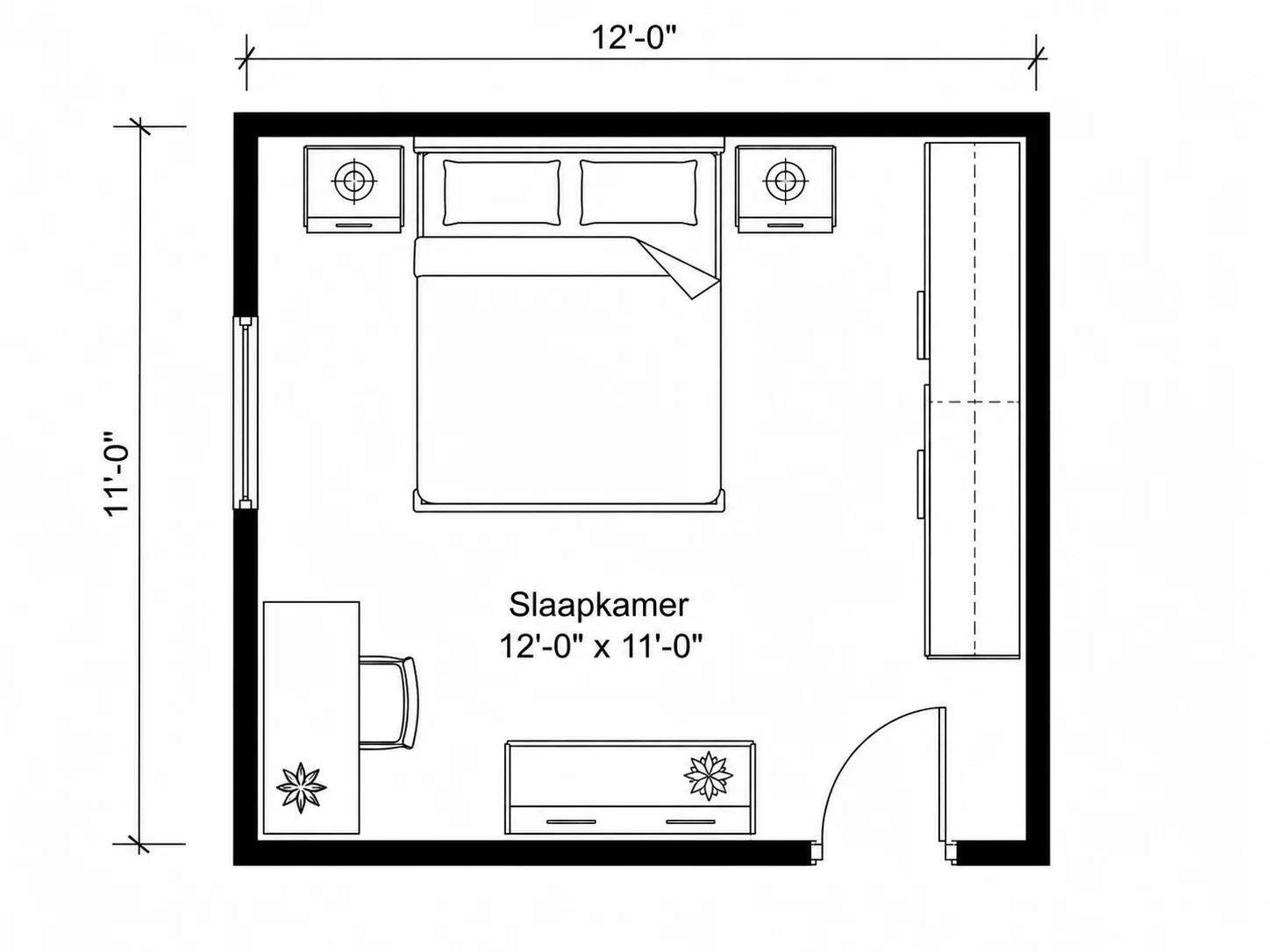 Meubelbibliotheek in de slaapkamerplanner