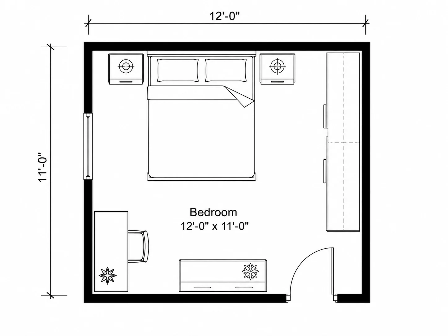Bedroom planner furniture symbol library