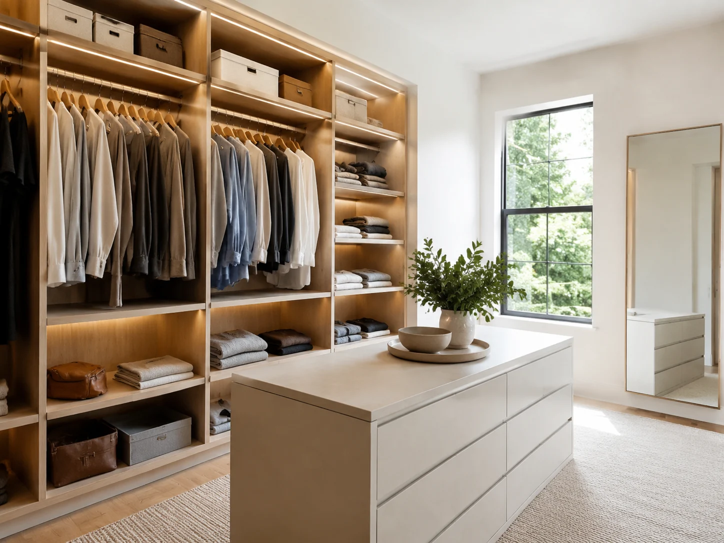Clean closet interior representing an instant free closet design result