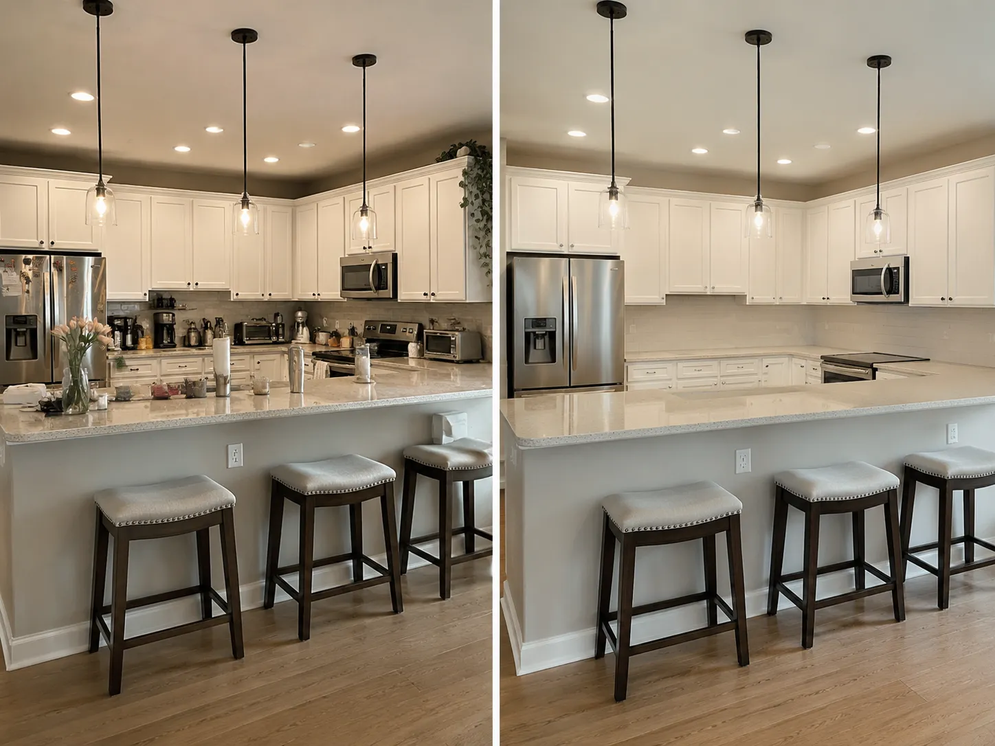 AI empty room tool removing appliances and furniture from kitchen photo