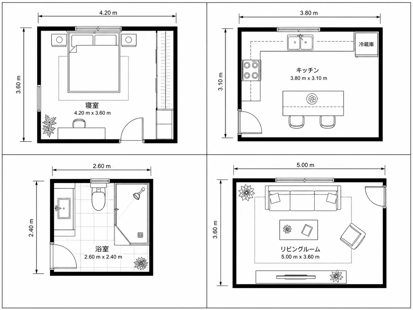 スターターレイアウトを選択できる間取り図作成ツールのテンプレート画面