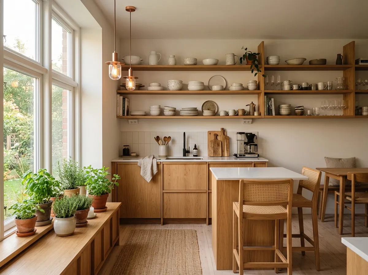 Scandinavian-style kitchen interior design generated from a floor plan by AI
