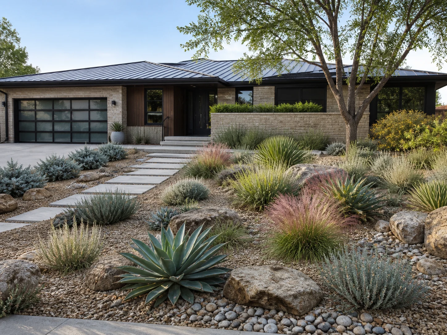 Text prompt field for generating a front yard with no photo upload