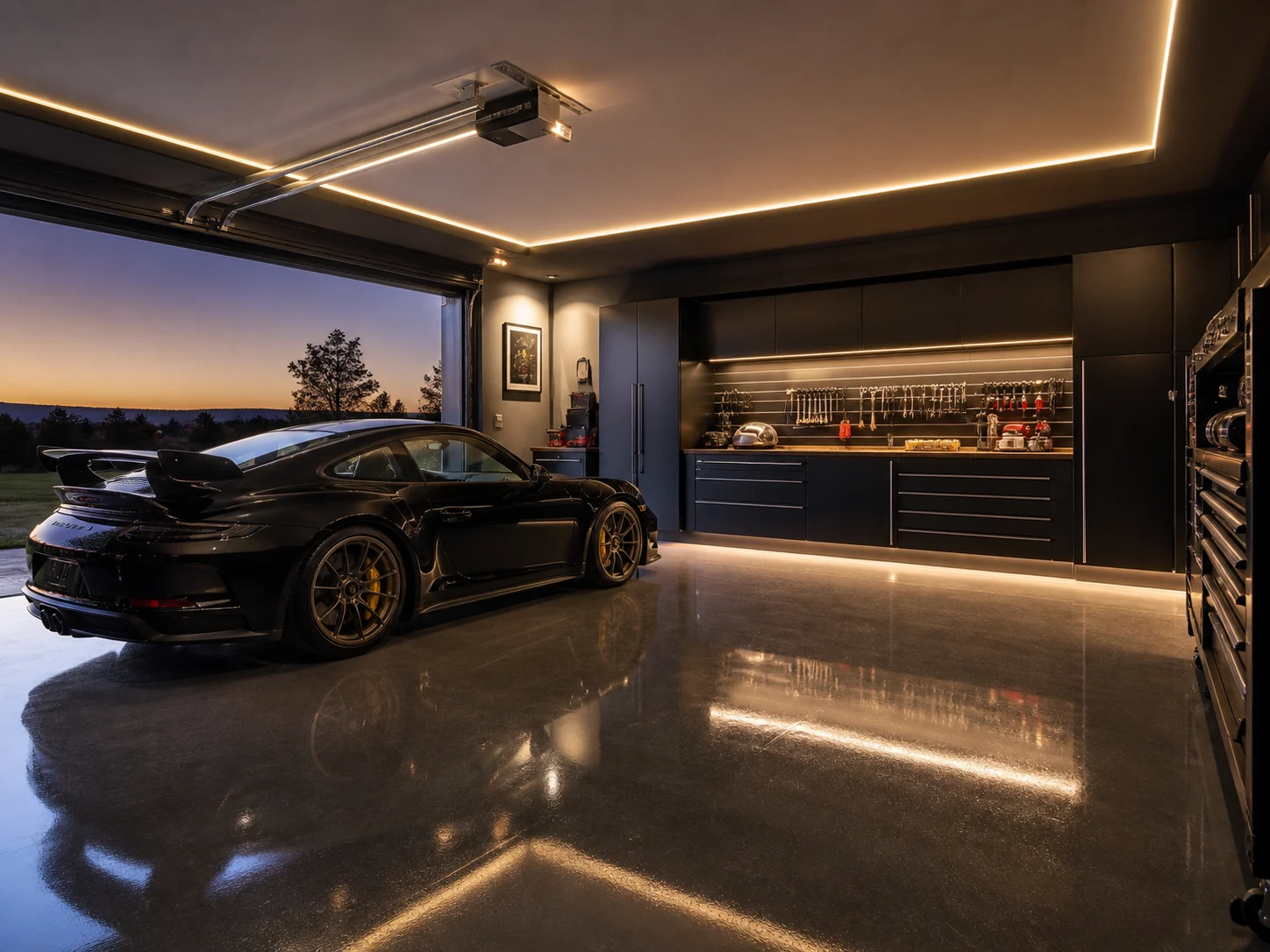 Example prompt button cycling through rotating garage ideas