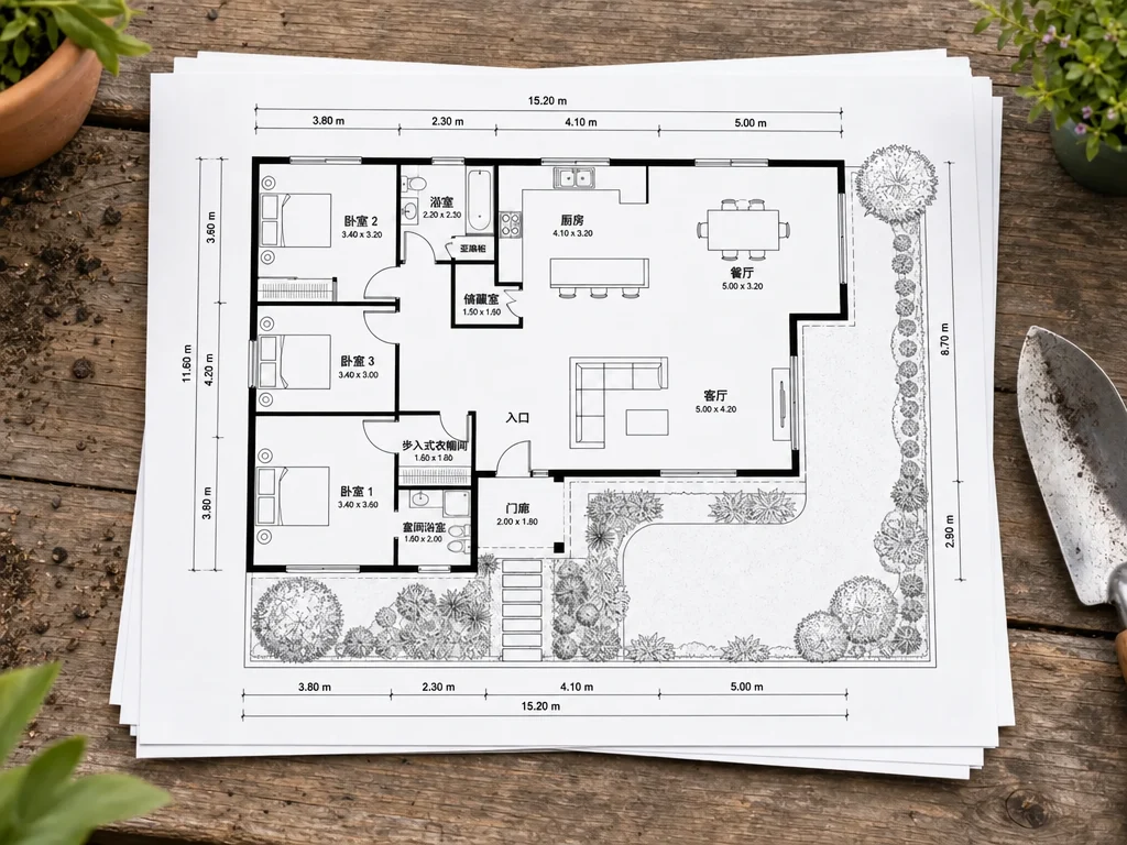 花园规划工具导出选项界面展示 PNG 和 PDF 格式