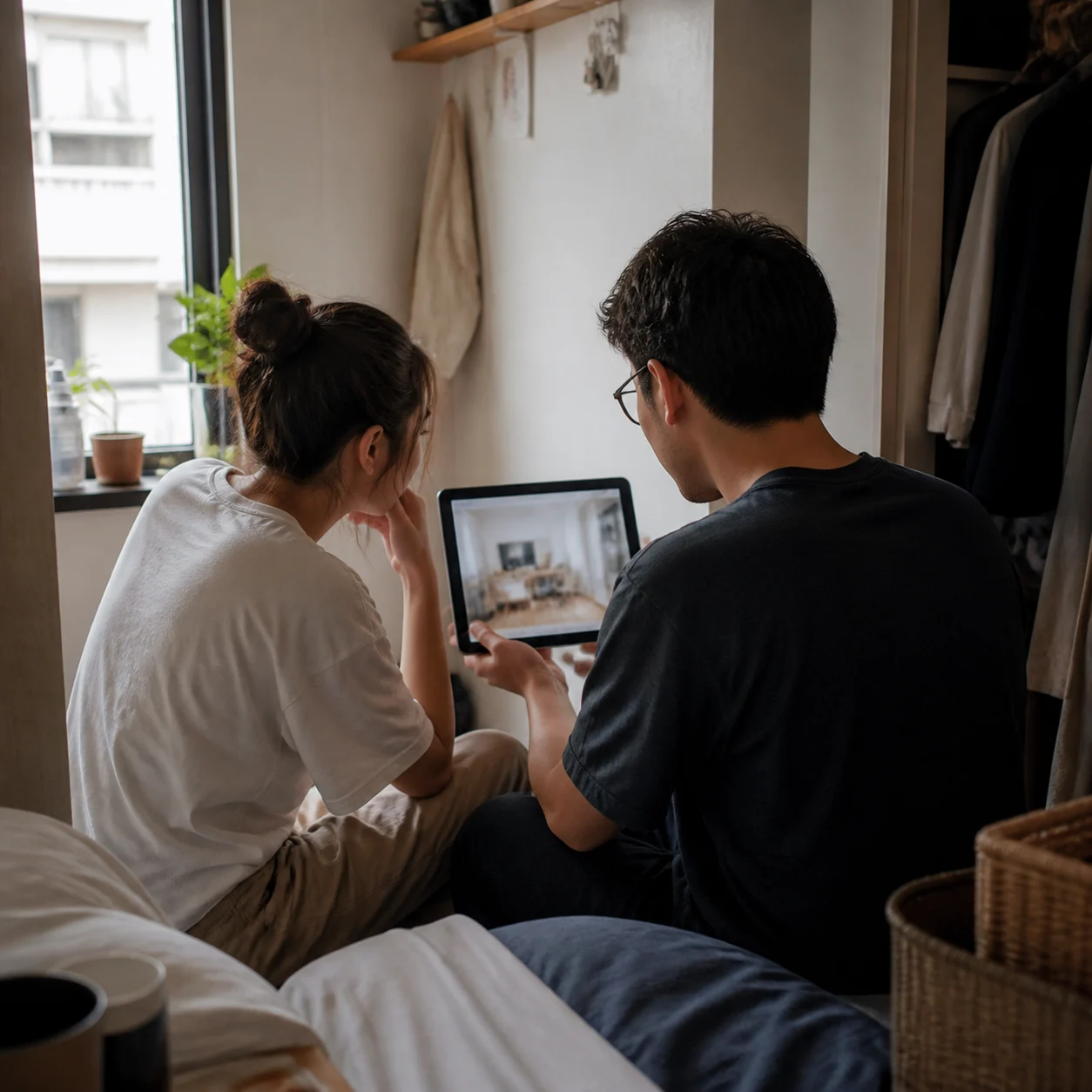 Student browsing generated home office nook ideas on a phone