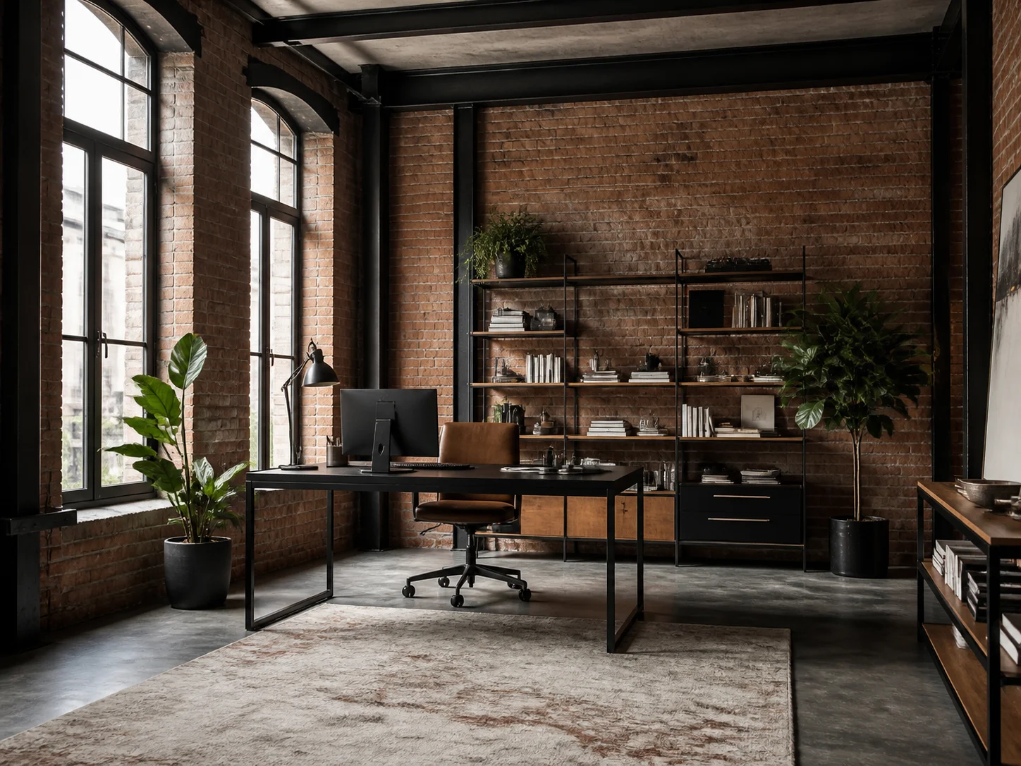 Text prompt field for generating a home office with no photo upload