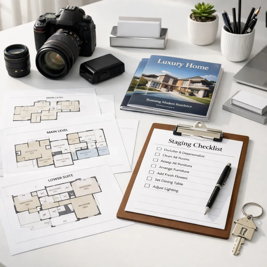 Real estate agent using AI interior design to virtually stage an empty property