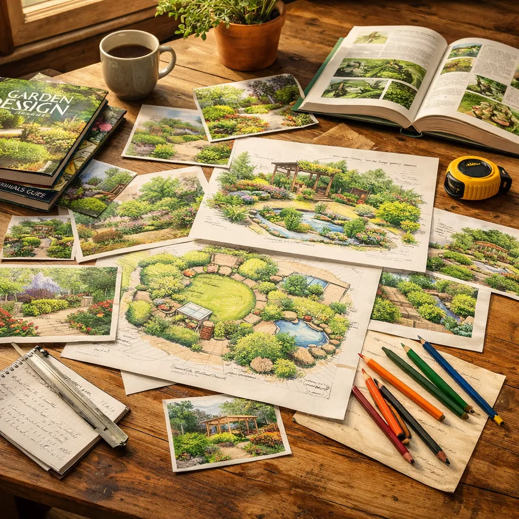 Proprietario di casa usa il generatore di design del paesaggio AI su un tablet per ridisegnare un cortile posteriore