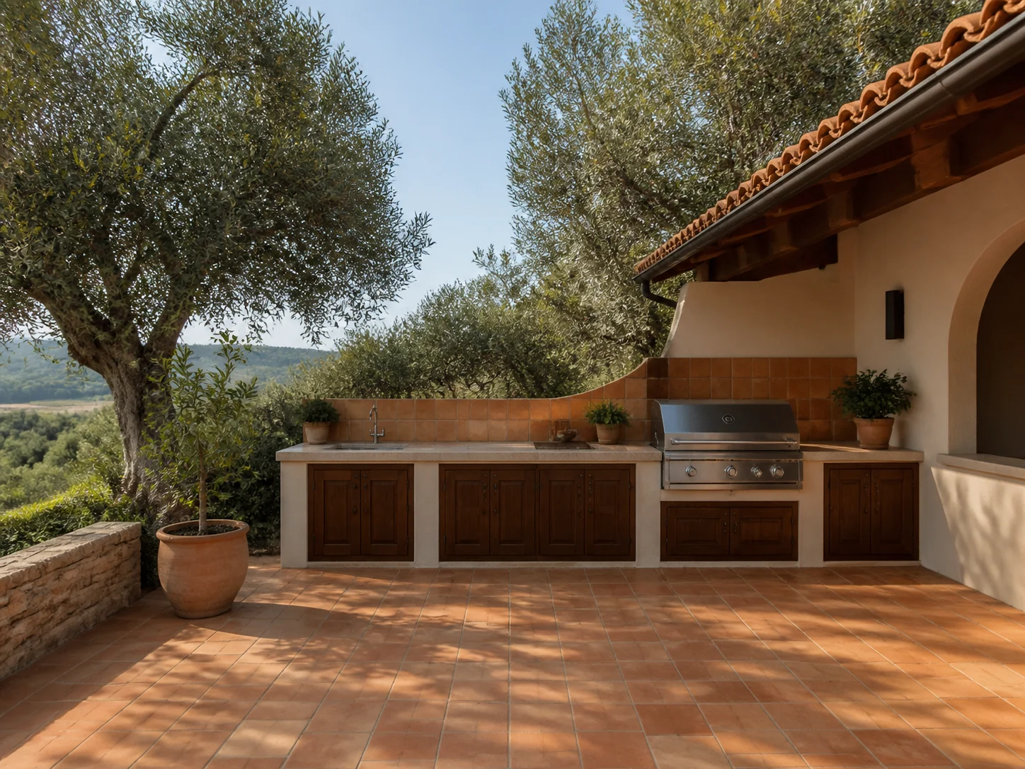 Text prompt field for generating an outdoor kitchen with no photo upload
