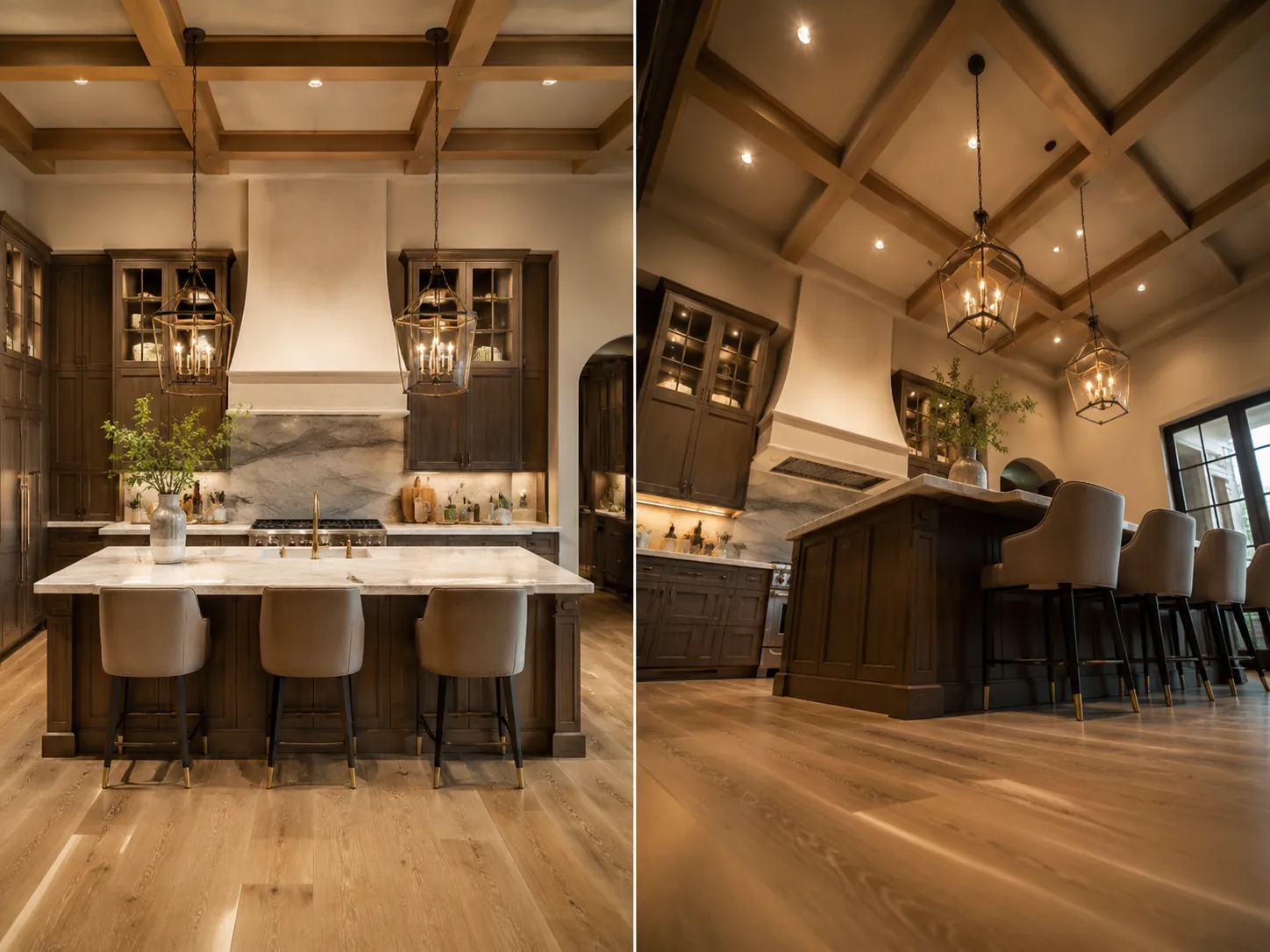 cambiador de perspectiva con IA vista desde el suelo de render de cocina
