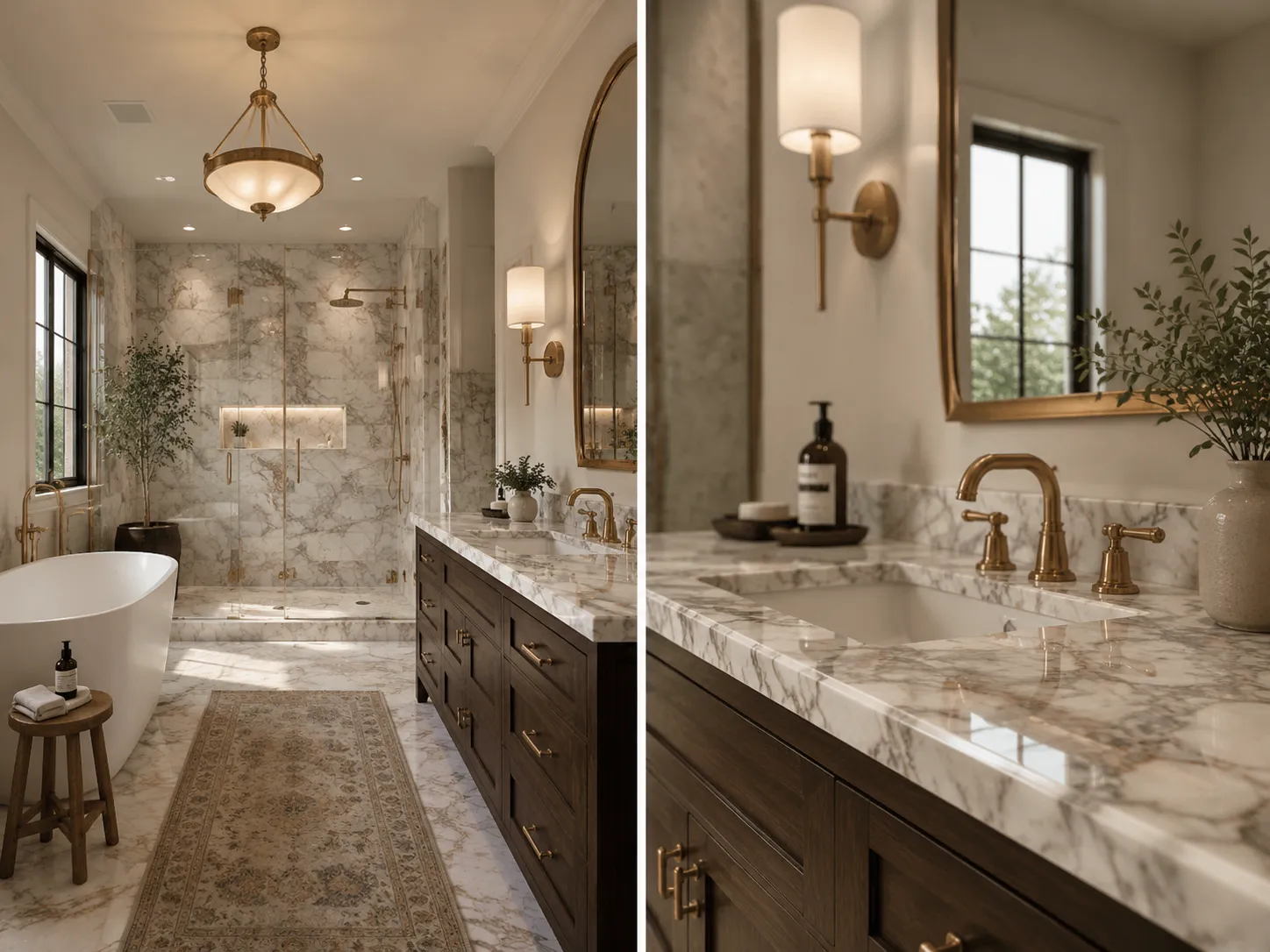 cambiador de perspectiva con IA función de zoom mostrando detalle de render de baño