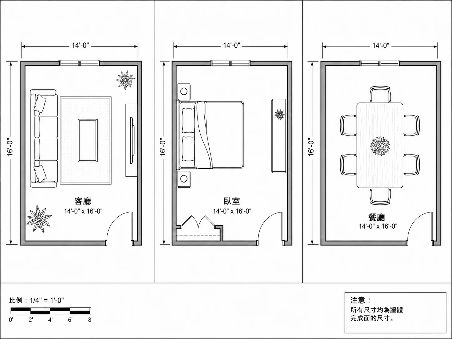 房間格局規劃工具的家具符號圖庫
