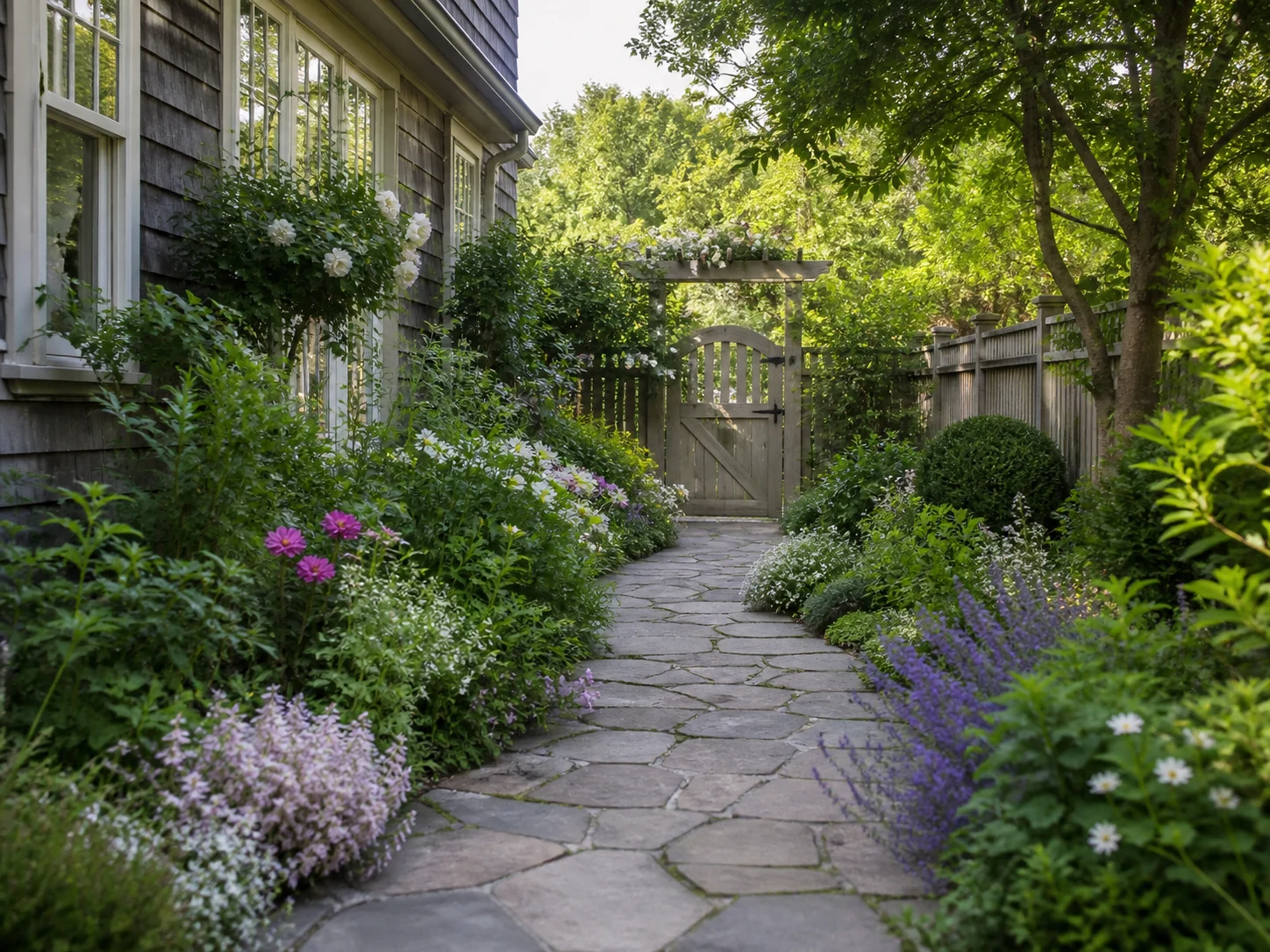 Text prompt field for generating a side yard with no photo upload