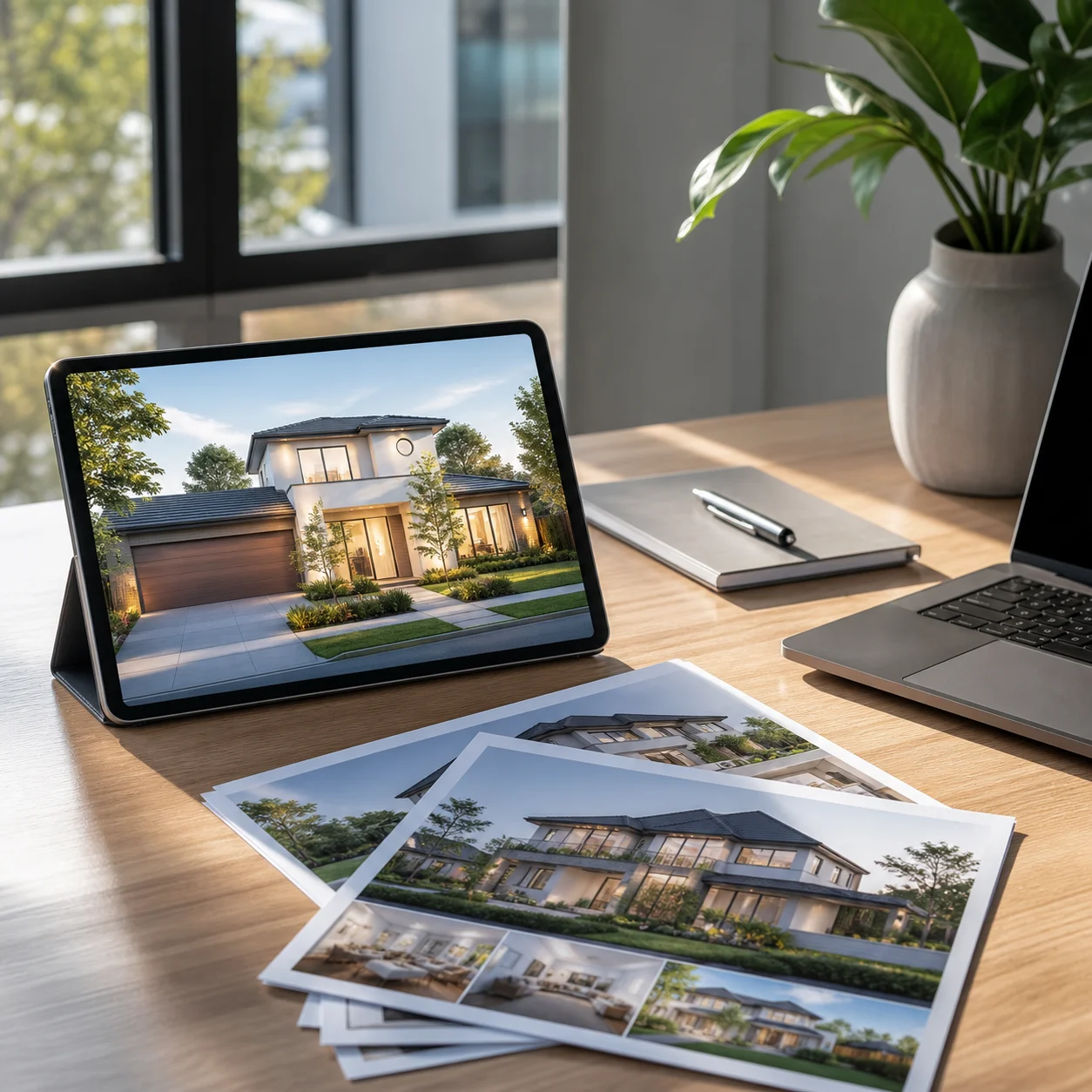 Real estate listing page featuring an AI-generated render video