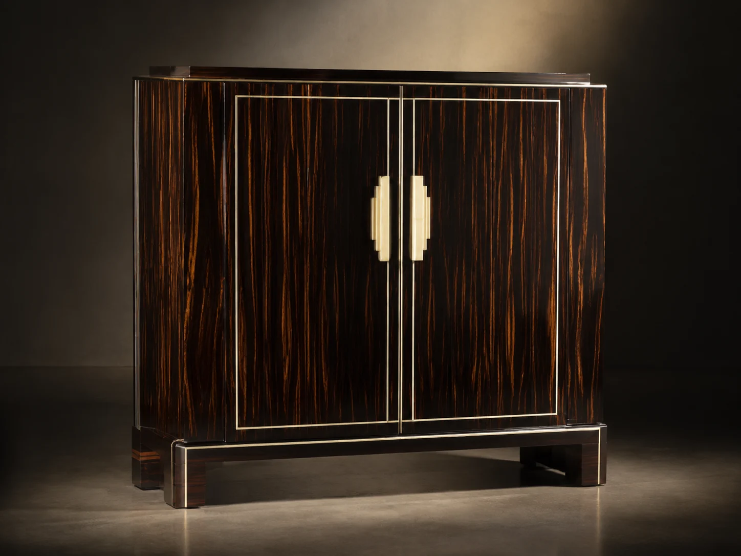 Ruhlmann Macassar ebony cabinet with ivory inlay