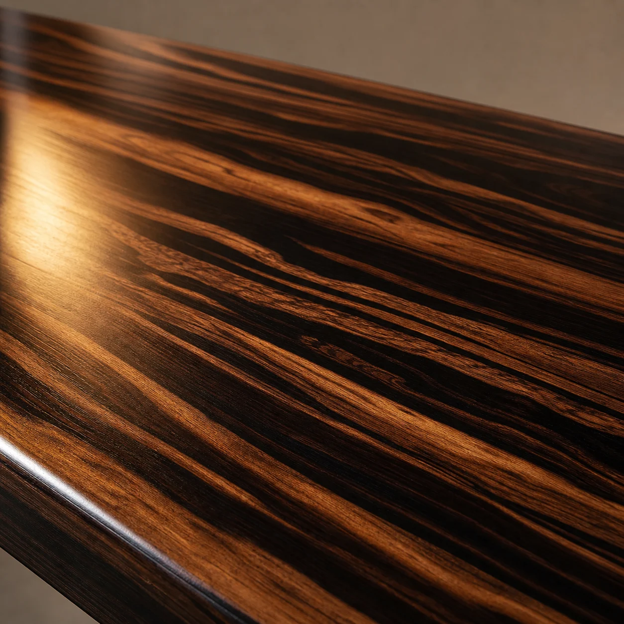 Polished Macassar ebony wood grain