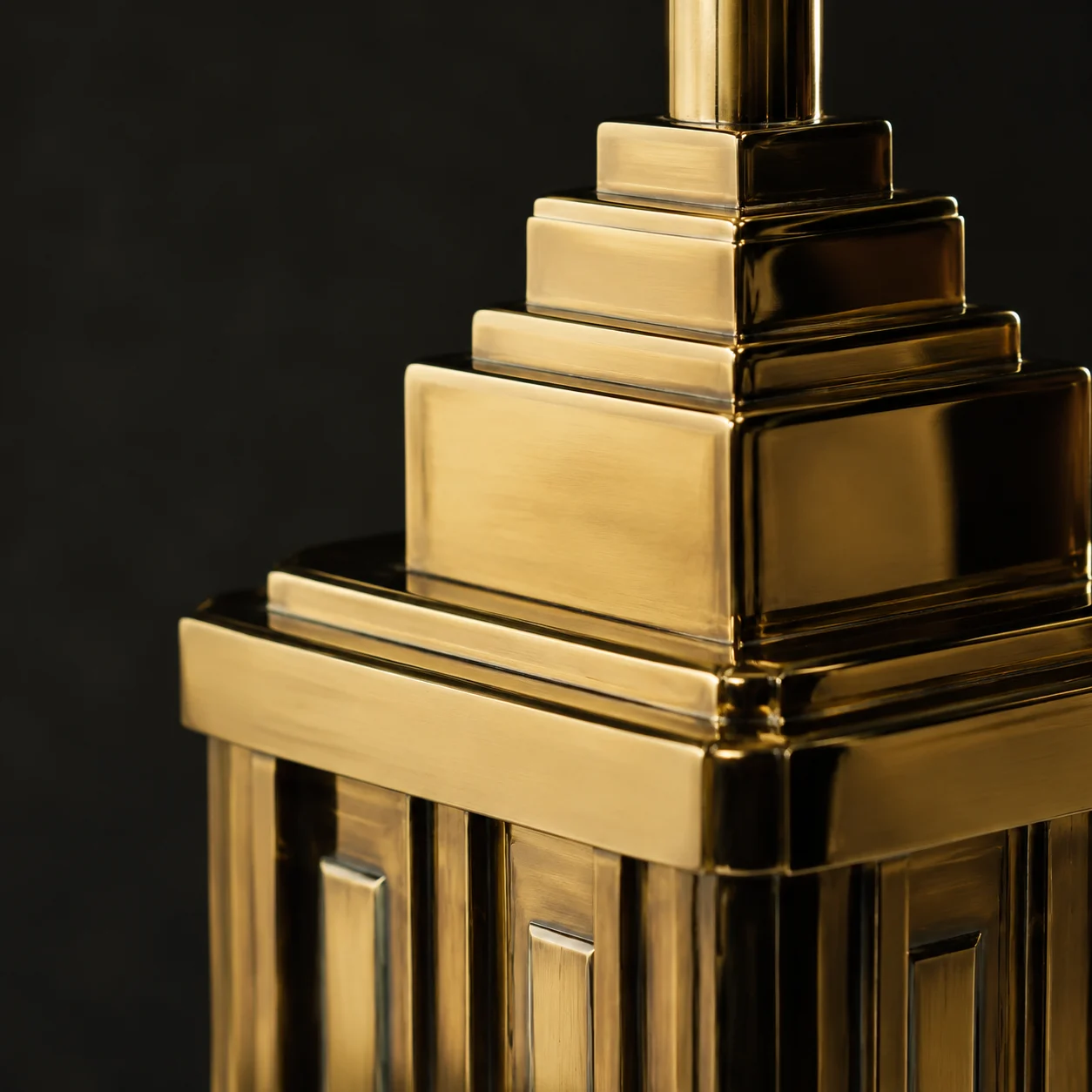 Polished brass geometric detailing