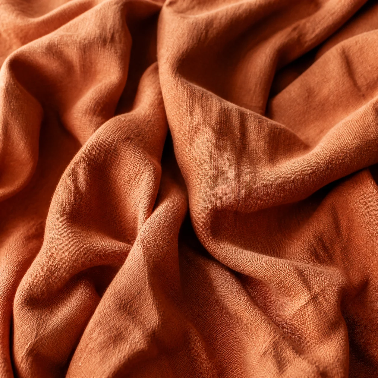 Textured washed linen fabric
