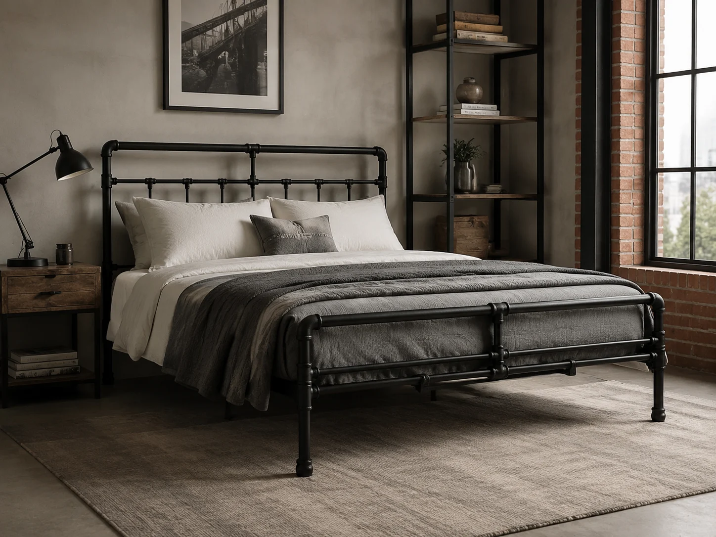 Metal or Reclaimed Wood Bed