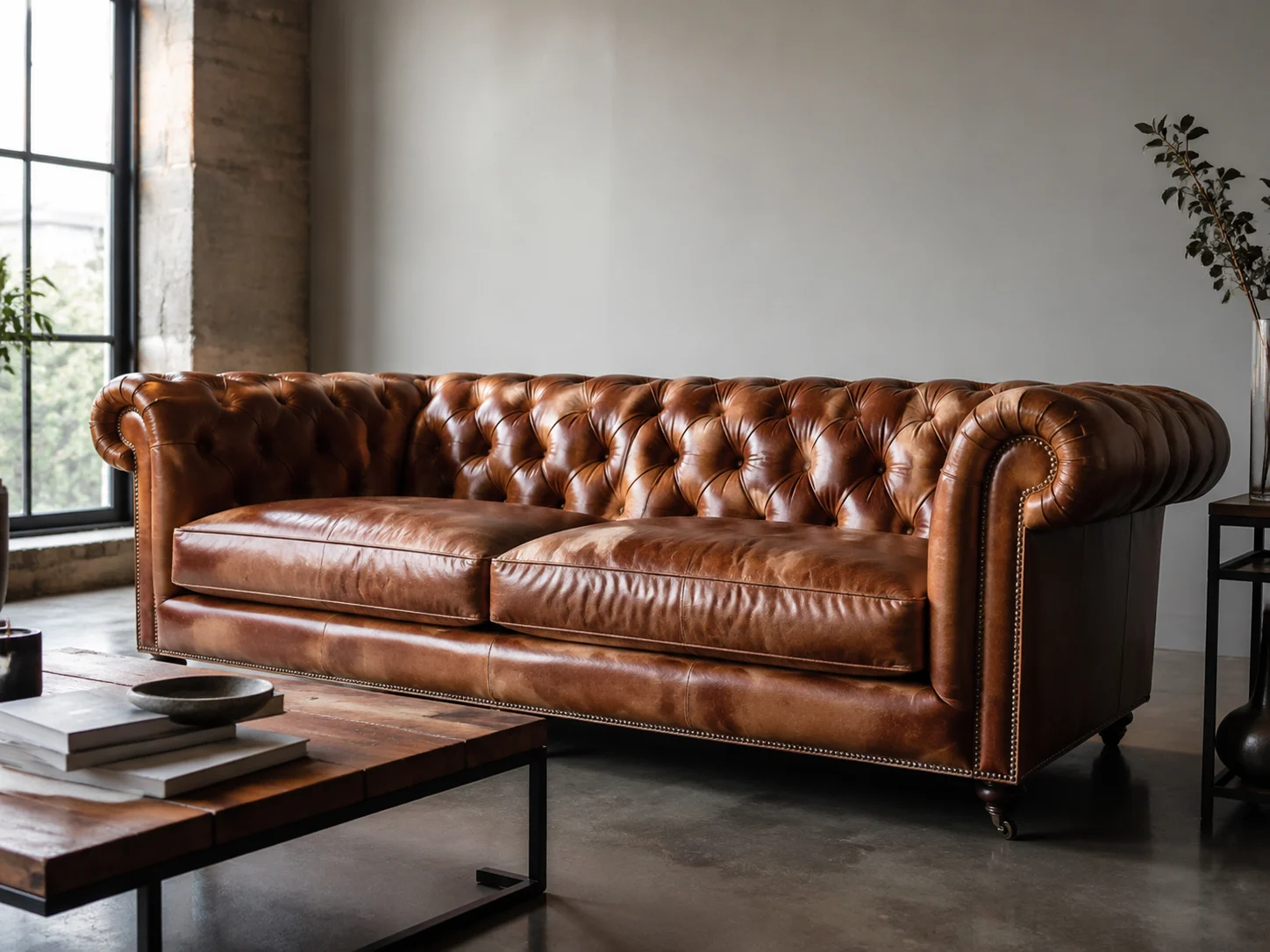 Leather Chesterfield or Sectional