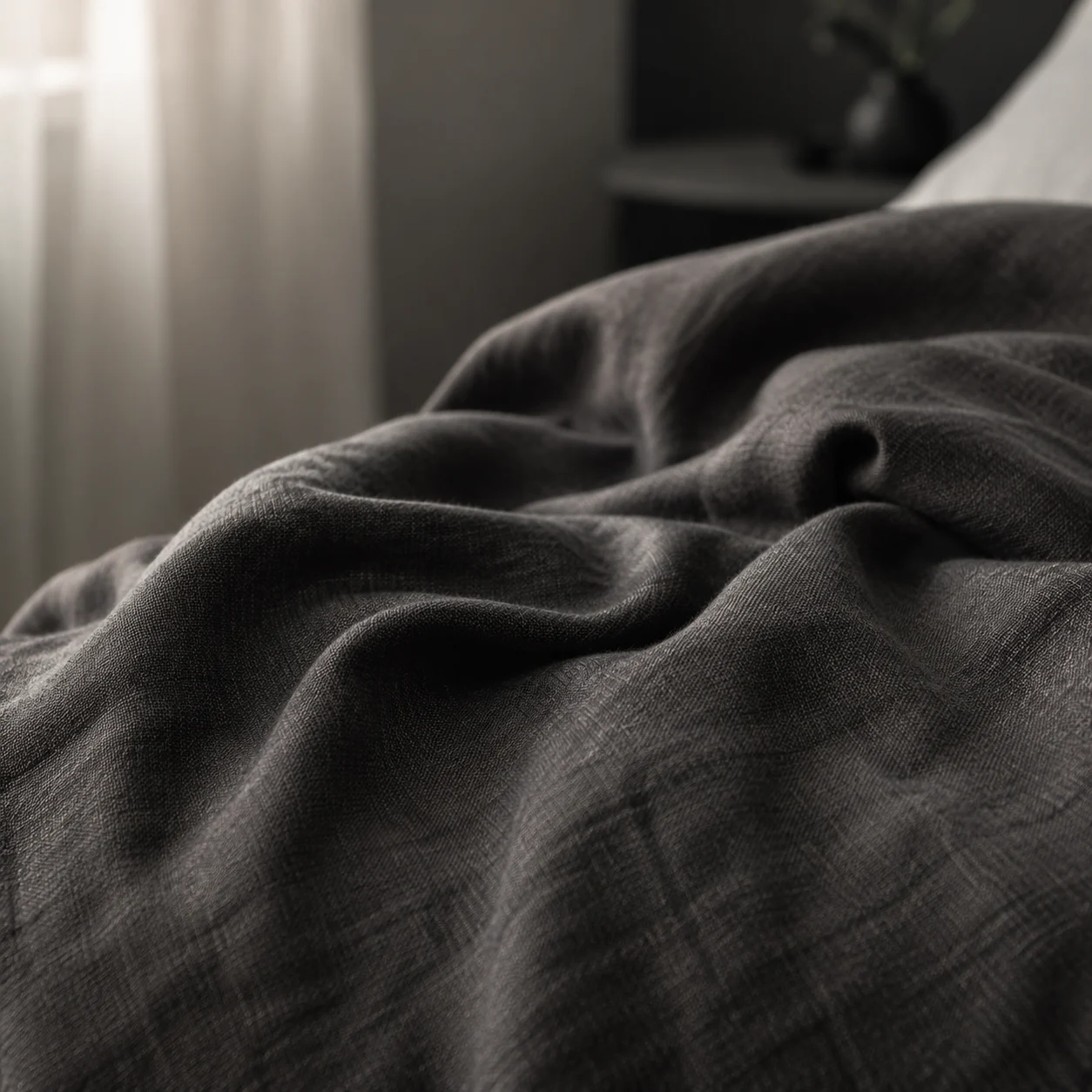 Textured linen fabric detail