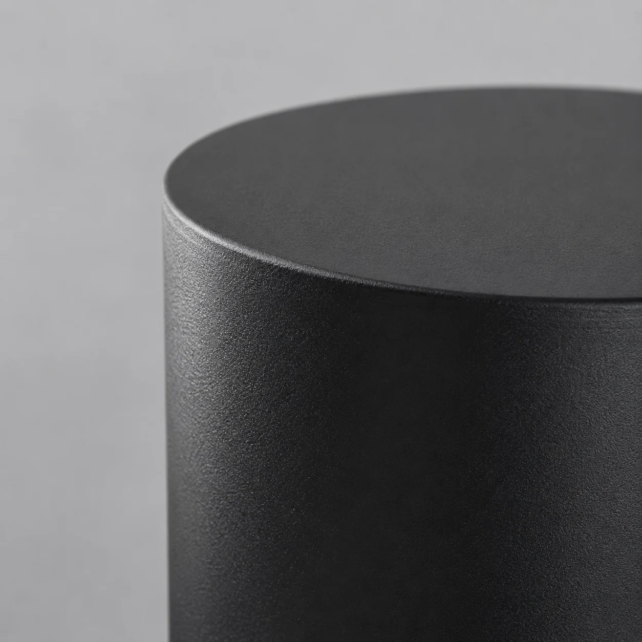 Matte black metal finish