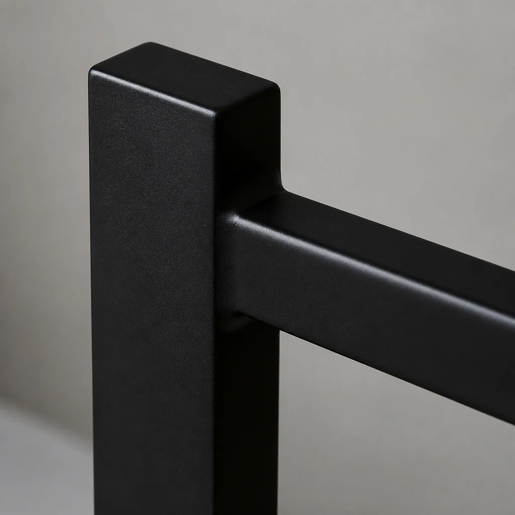 Matte black metal material sample