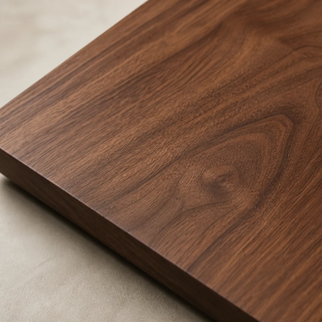 Warm walnut wood grain sample